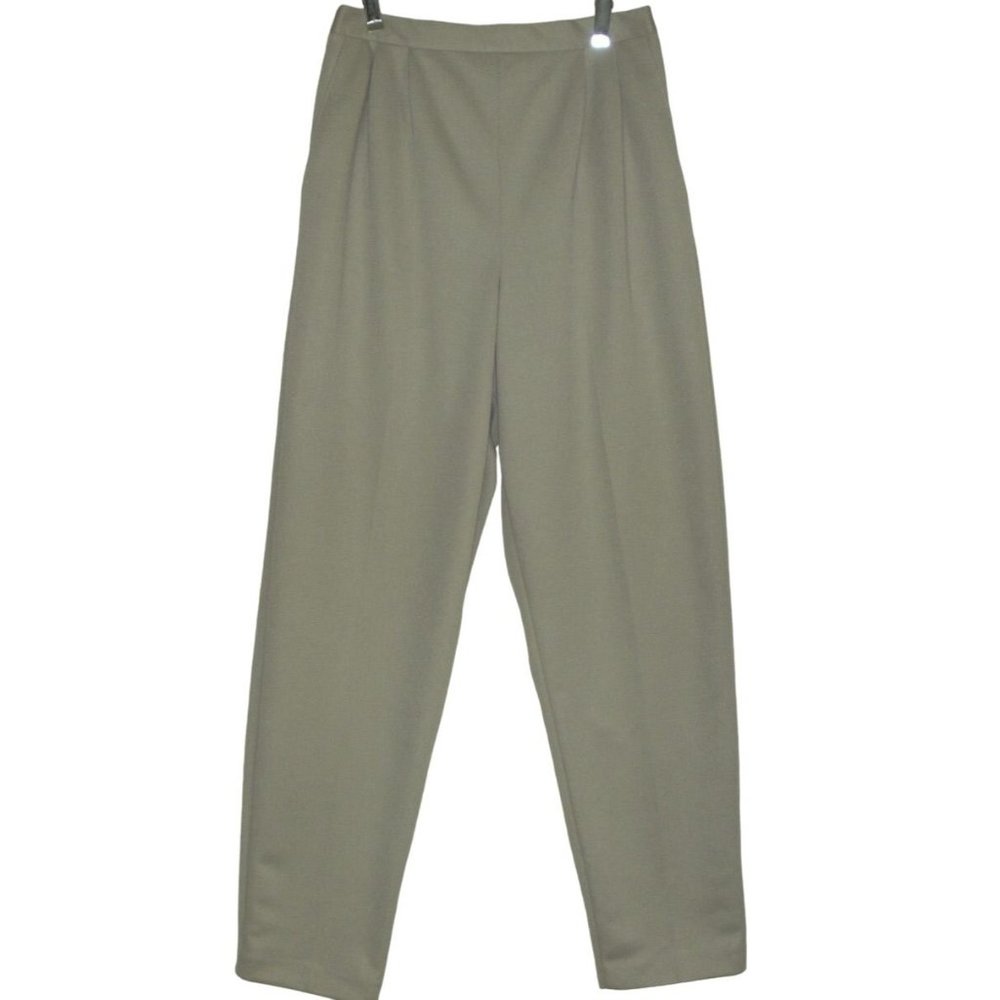 Company Collection Knit Pants Medium x29.5"beige Pull On flat front Back Elastic